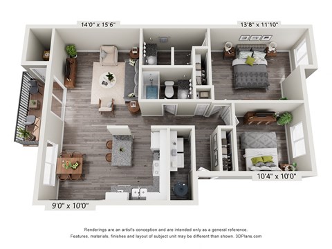 a 1 bedroom floor plan is shown in this illustration